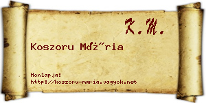 Koszoru Mária névjegykártya
