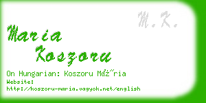 maria koszoru business card